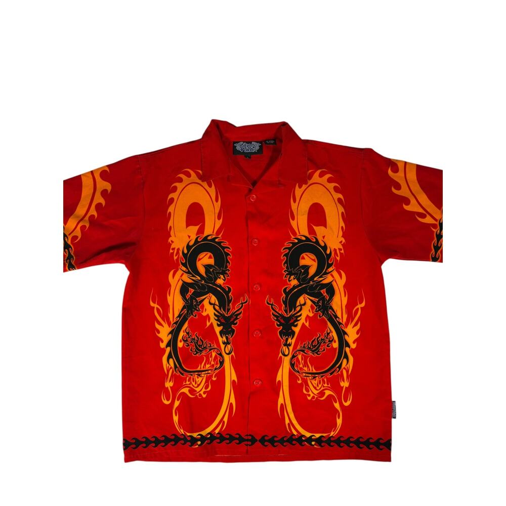 Silver Point Red Dragons Button Up Shirt
